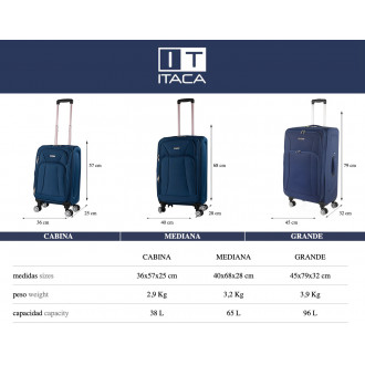 Itaca Bergamo 50/60Cm Luggage Set