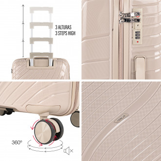 Medium rigid/soft suitcases with a capacity of L