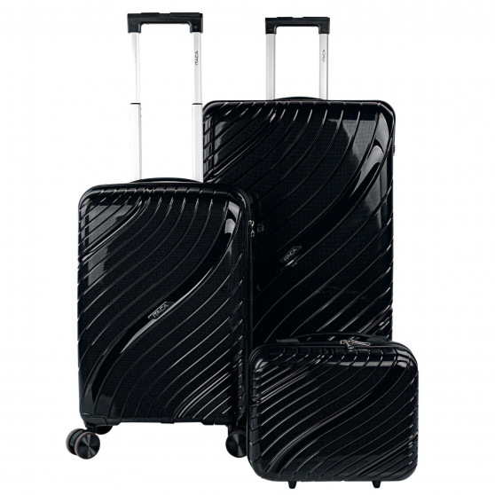 Set di 2/3 valigie (Cabin, Medium e Large) Danubio rigide/morbide con capacità di 94 L.