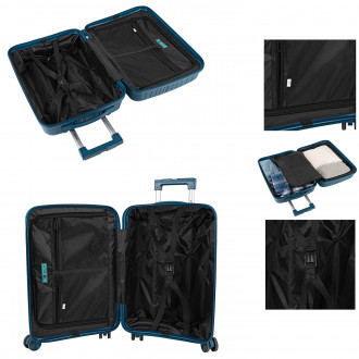 Set di 2/3 valigie (Cabin, Medium e Large) Danubio rigide/morbide con capacità di 94 L.