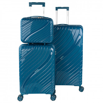 Set di 2/3 valigie (Cabin, Medium e Large) Danubio rigide/morbide con capacità di 94 L.